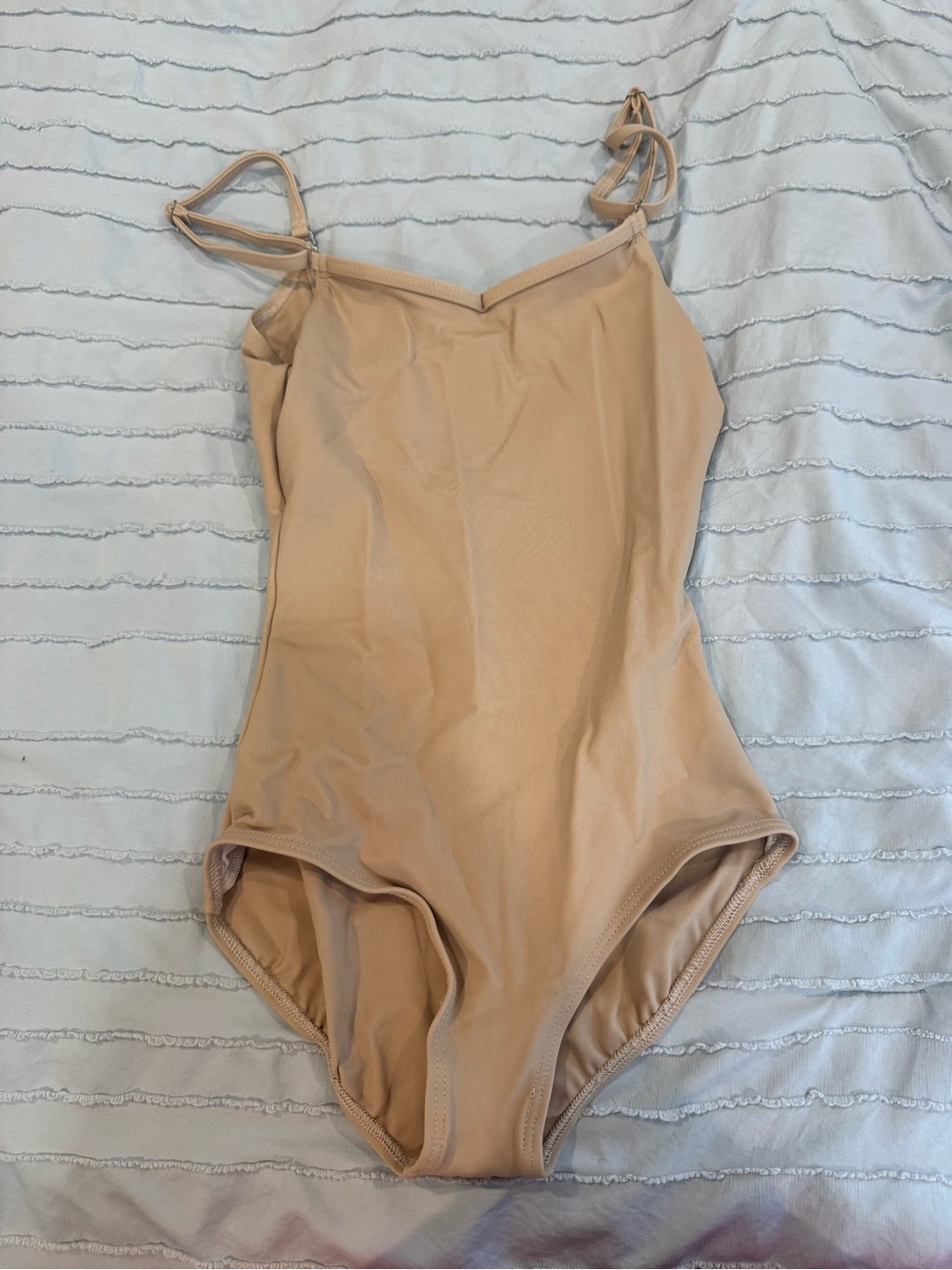 Capezio Tan One-Piece Bodysuit with Adjustable Straps